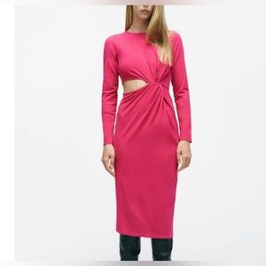 Zara pink dress with cut out
